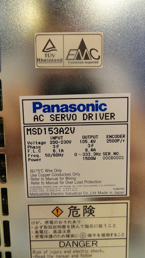 Used Panasonic MSD021V AC Servo Driver Used Working