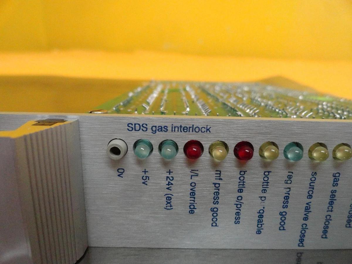 Used AMAT Applied Materials 0100-02195 Gas Interlock 10 Torr SDS PCB Card Used
