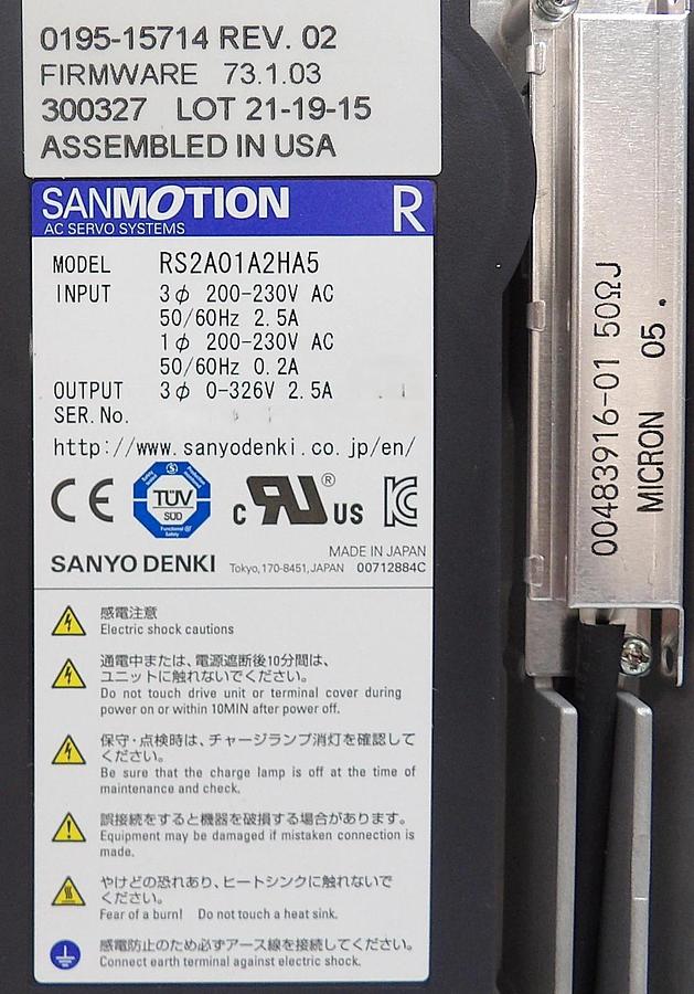 Sanyo Denki RS2A01A2HA5 AC Servo Amplifier SANMOTION R New Surplus