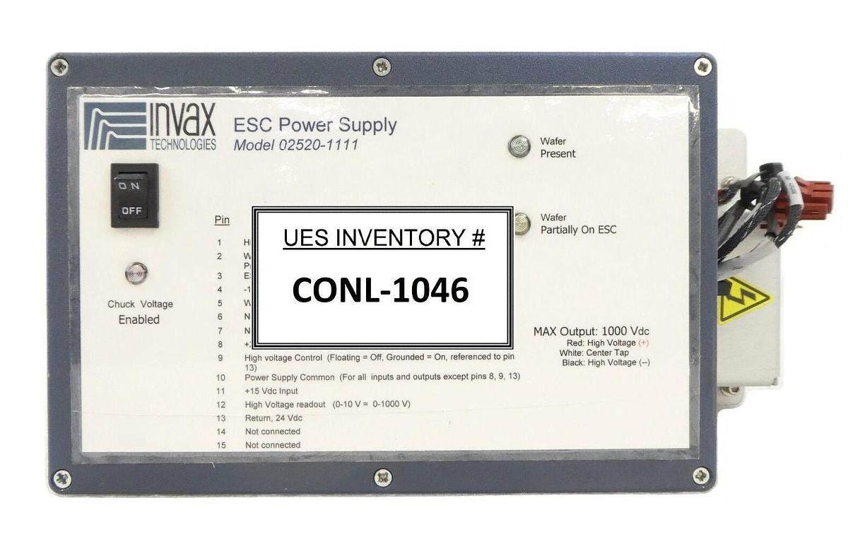 Used Invax 02520-1111 ESC Electrostatic Chuck Power Supply Assembly Working Surplus