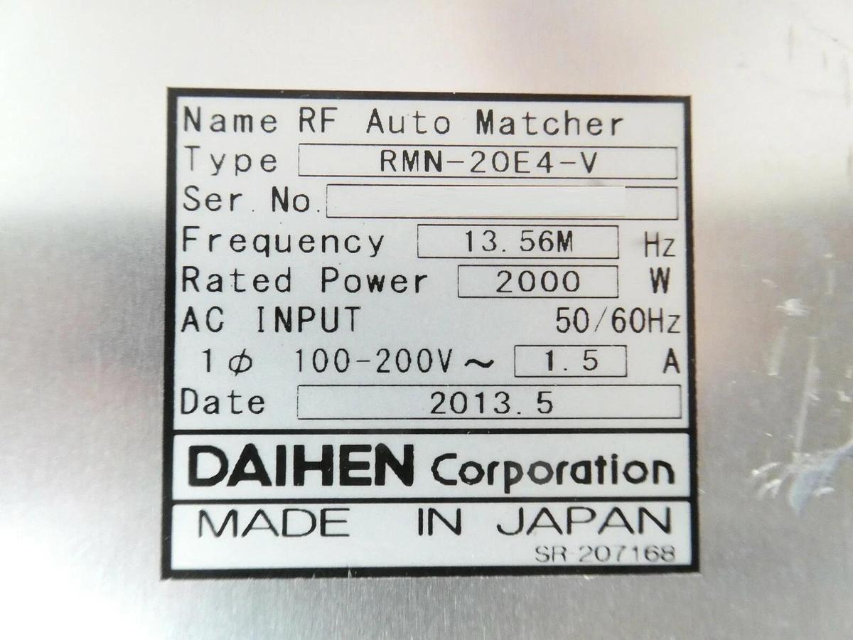 Used Daihen RMN-20E4-V RF Matcher TEL Tokyo Electron 2L39-000035-V1 Working Surplus