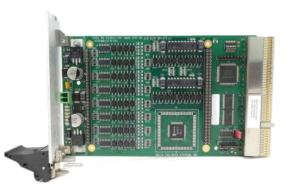 Used Delta Tau 603603-106 Main CPCI 96 I/O PCB Card AMAT 0190-15384 Working Surplus