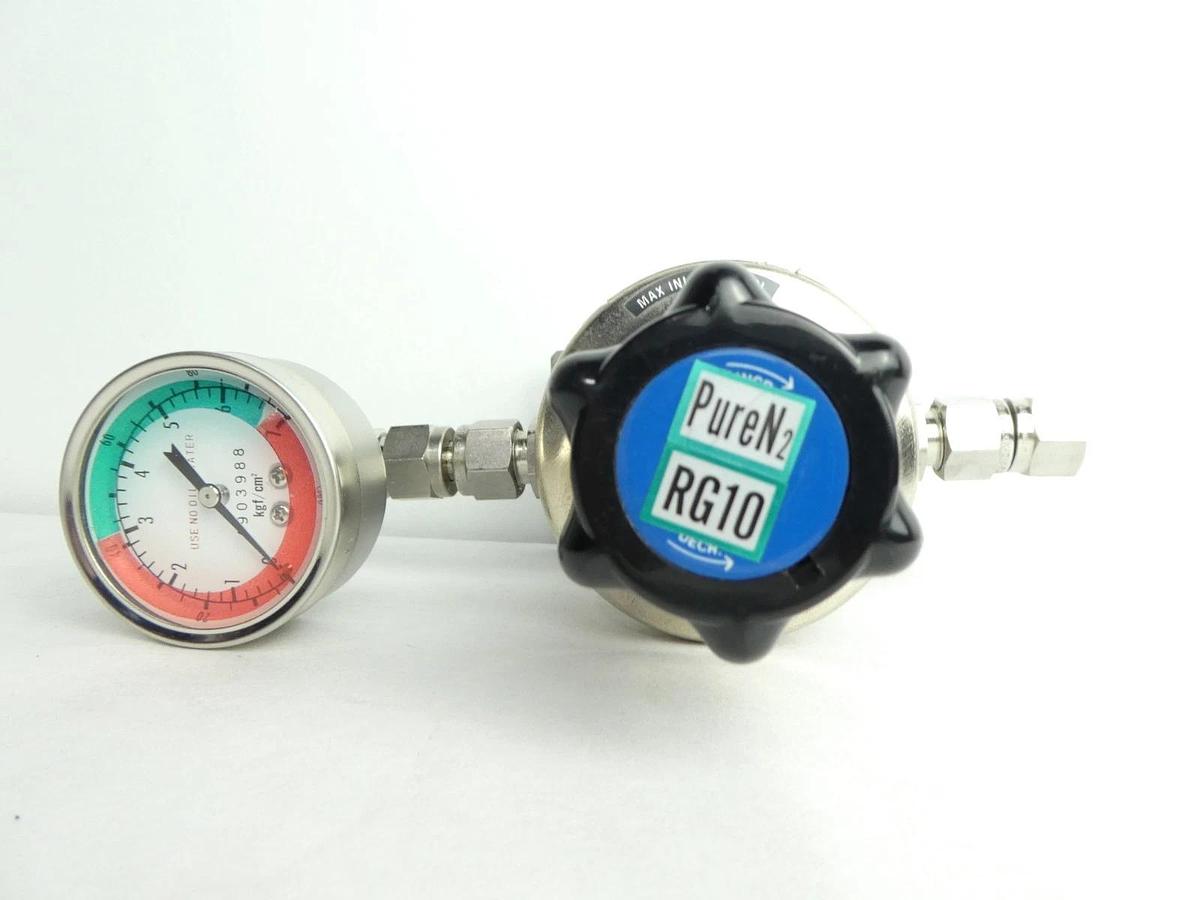 Used Parker 43600759 High Purity Regulator Valve W/ Gauge HFR90TS4PB6V Lot of 2 Used