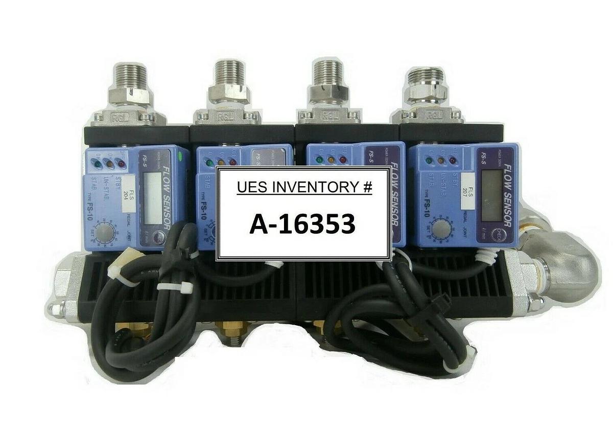 Used Regal Joint FS-10S 4-Port Flow Sensor Manifold FS-10 Hitachi M-712E Working
