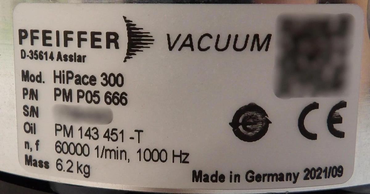Used HiPace 300 Pfeiffer PM P05 666 Turbomolecular Pump TC 120 Turbo Working