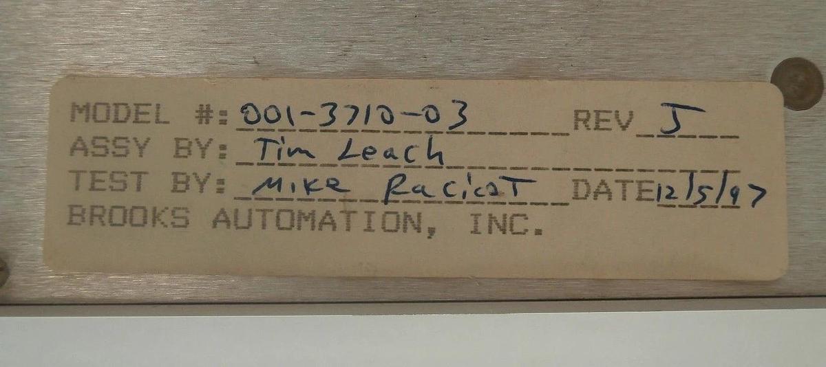 Used Brooks Automation 001-3710-03 26VDC Power Supply 13710-03 Rev. J Used Working