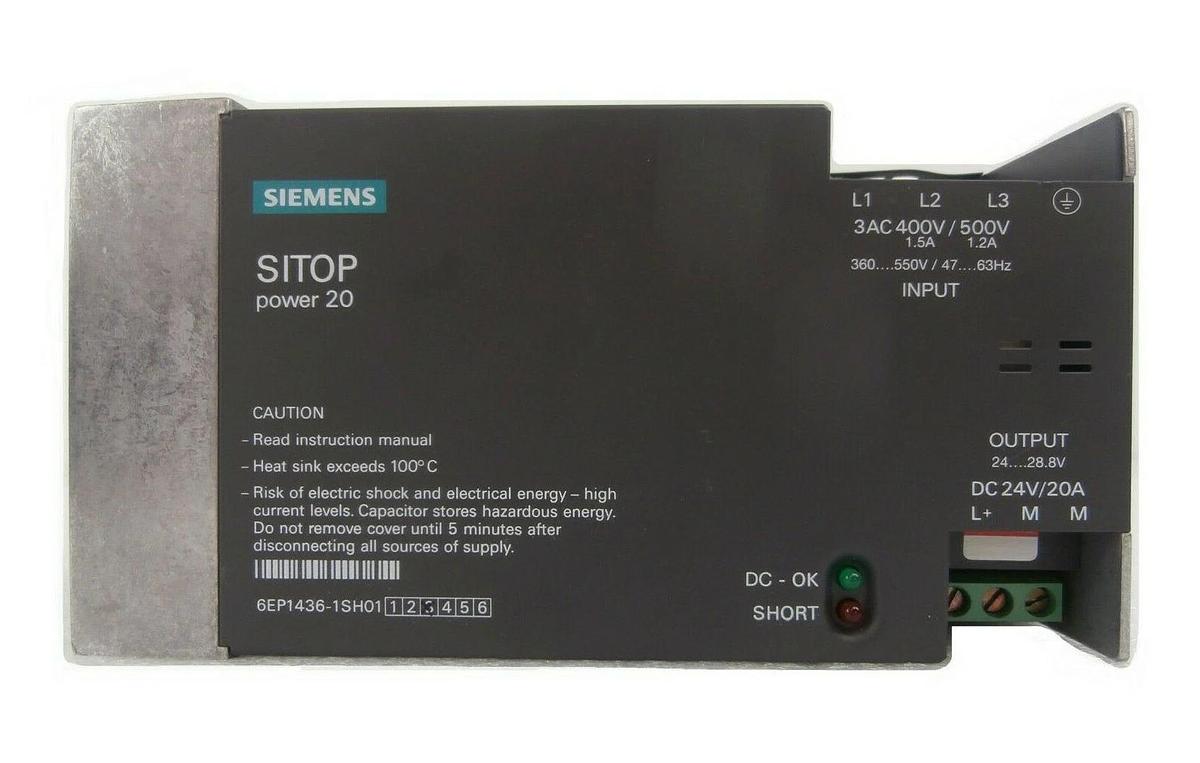 Used Siemens 6EP1436-1SH01 Power Supply SITOP power20 Balzers Unaxis LLS 502 Working
