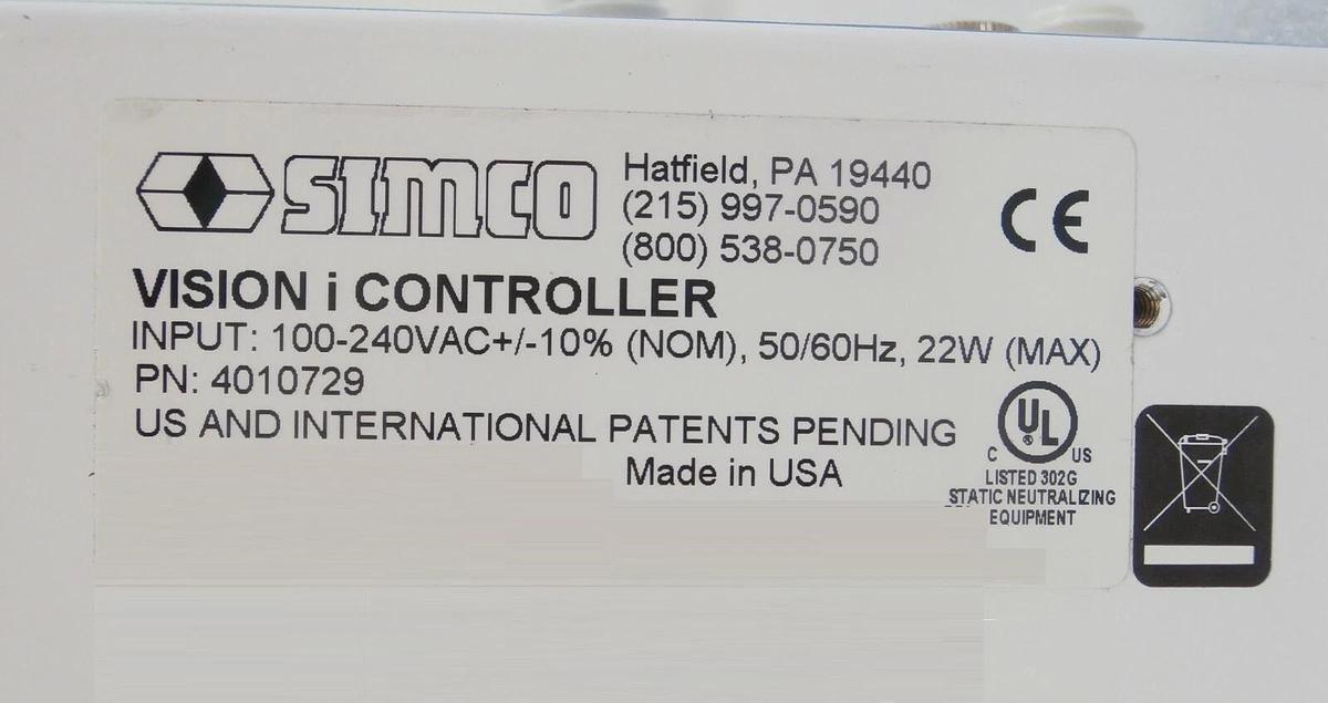 Used Simco 4010729 Ionizing Bar Controller Ionizer VISION i Working Surplus