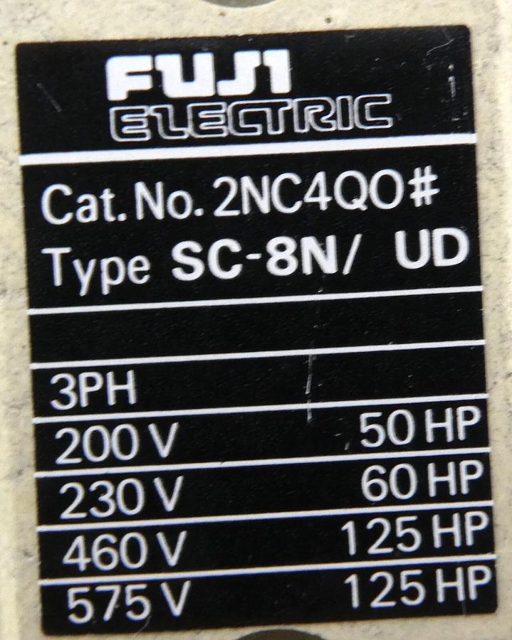 Used Fuji Electric SC-8N/UD Magnetic Contractor 2NC4QO# Reseller Lot of 2 Working
