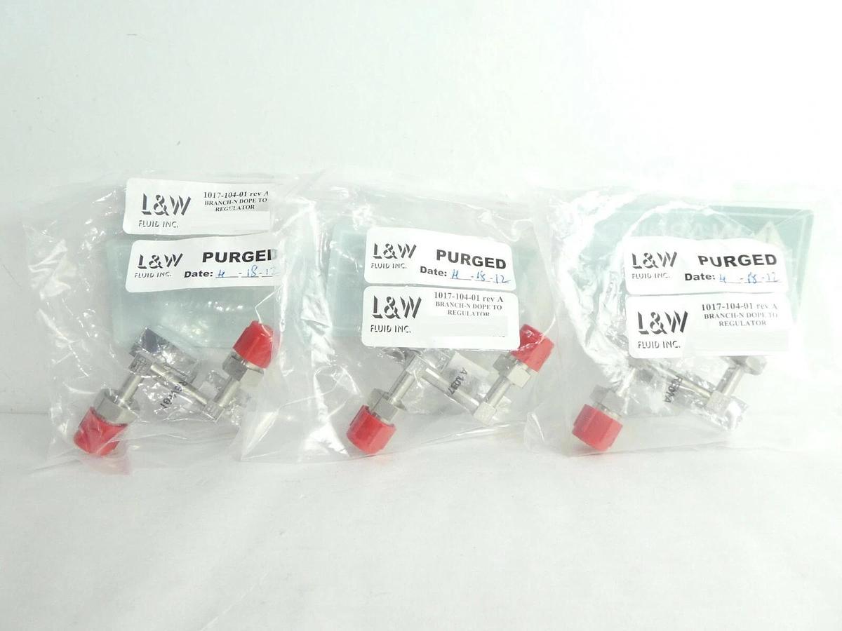 ASM 1017-104-01 N-Dope to Regulator Branch Reseller Lot of 3 New Surplus