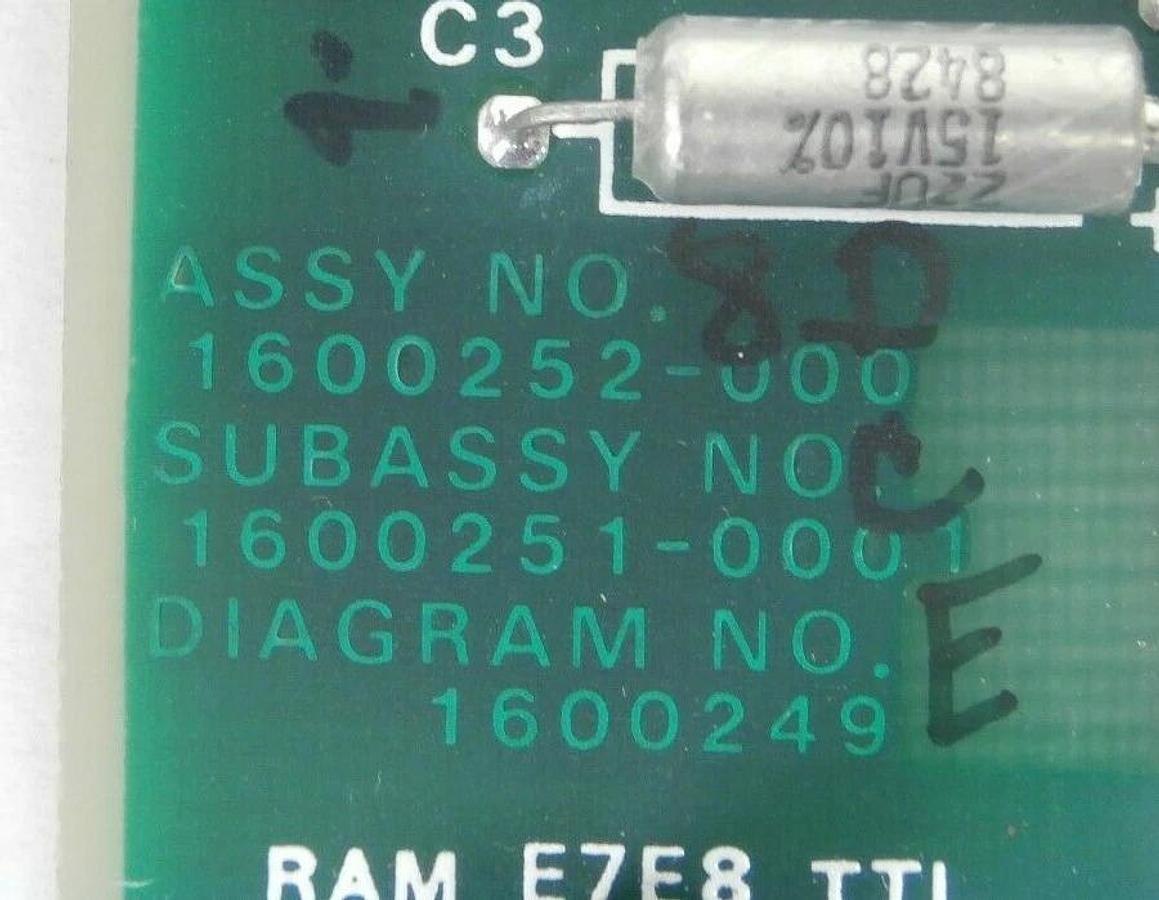 Used Texas Instruments 1600252-000 RAM Module PCB Card TM990/203A-6 Varian 115678001