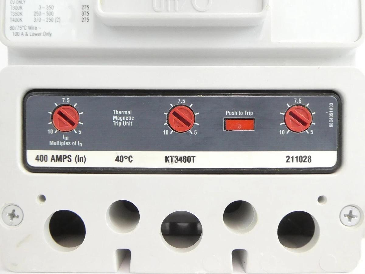 Used Eaton KD3400F 3 Pole Industrial Circuit Breaker Assembly KD 35k Working Surplus