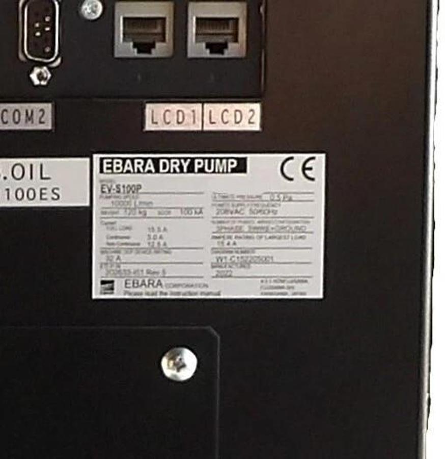 Refurbished EV Ebara Technologies EV-S100P Dry Vacuum Pump VLV POS FUSE OEM Refurbished