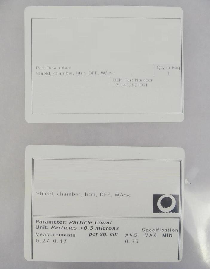 Refurbished Novellus Systems 17-143282-001 BTM DFE Chamber Shield Manufacturer Refurbished