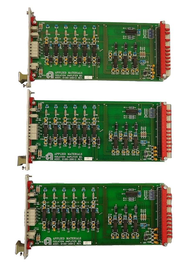 Used AMAT Applied Materials 0100-20012 Isolation Amplifier PCB Card Lot of 3 Working