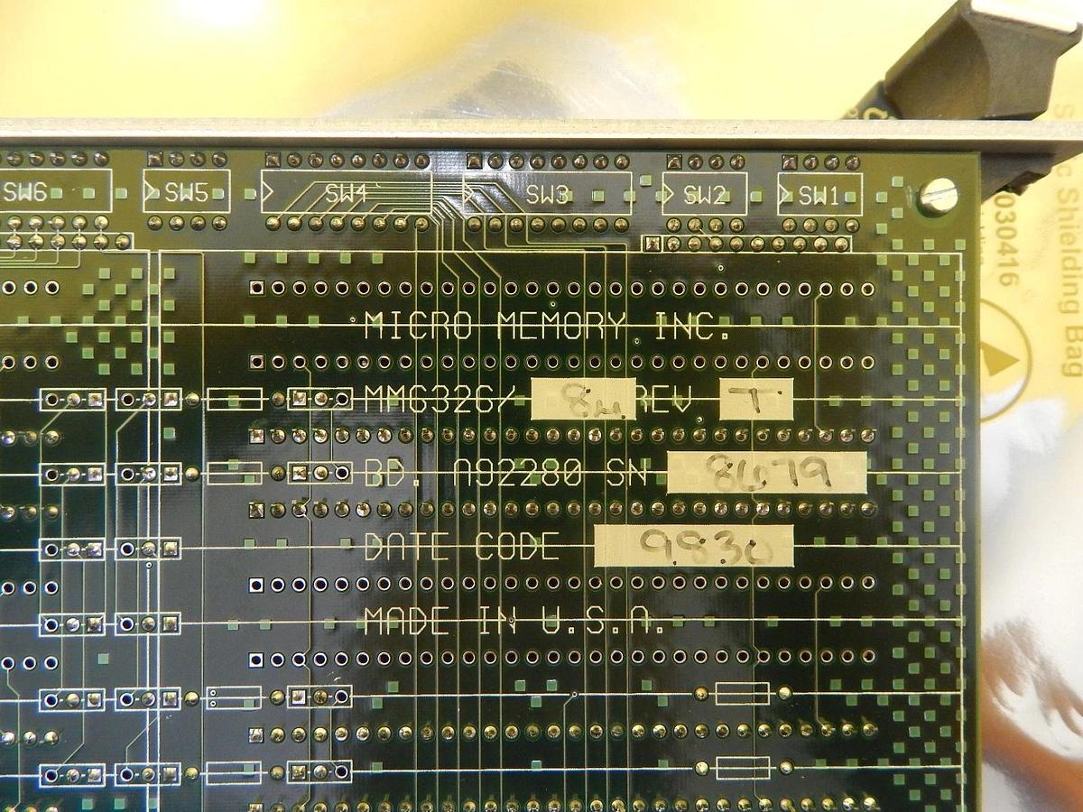 Used Micro Memory MM6326/8u PCB Card MM-6326 Rev T KLA-Tencor 712-404561-00 5107 Used