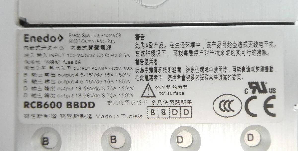 Used Enedo RCB600 BBDD Power Supply Module Assembly Working Surplus