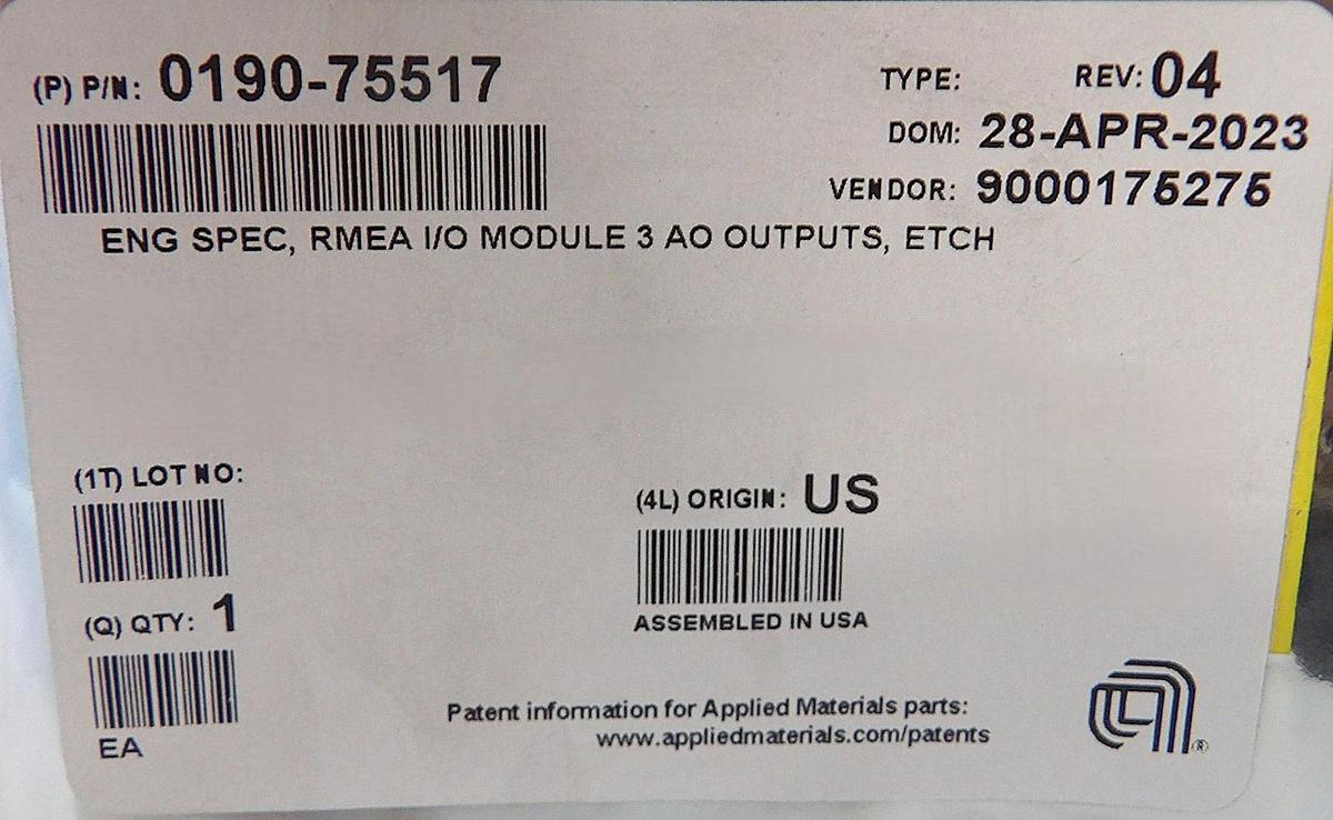 AMAT Applied Materials 0190-75517 RMEA Module New Surplus