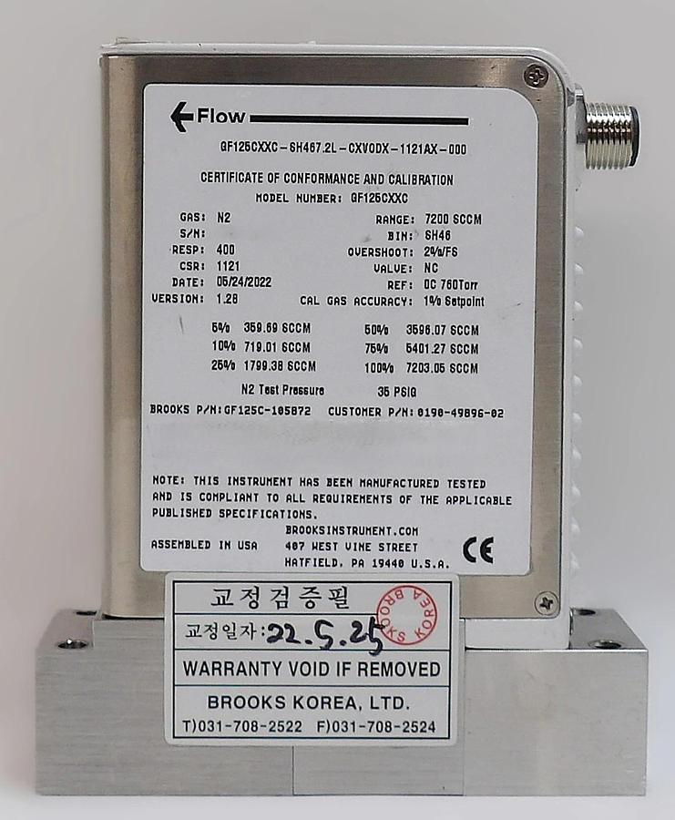 Used Brooks Instrument GF125C-105872 Mass Flow Controller MFC Lot of 8 Surplus