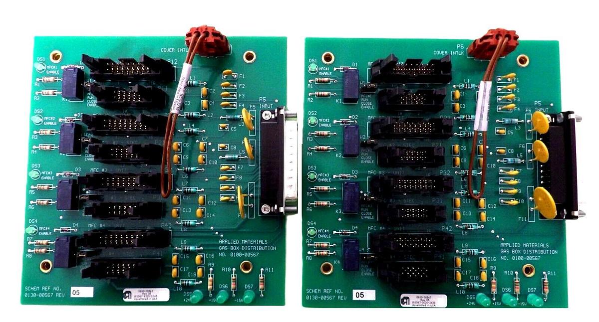 Used AMAT Applied Materials 0100-00567 Gas Box Distribution PCB Lot of 2 Working