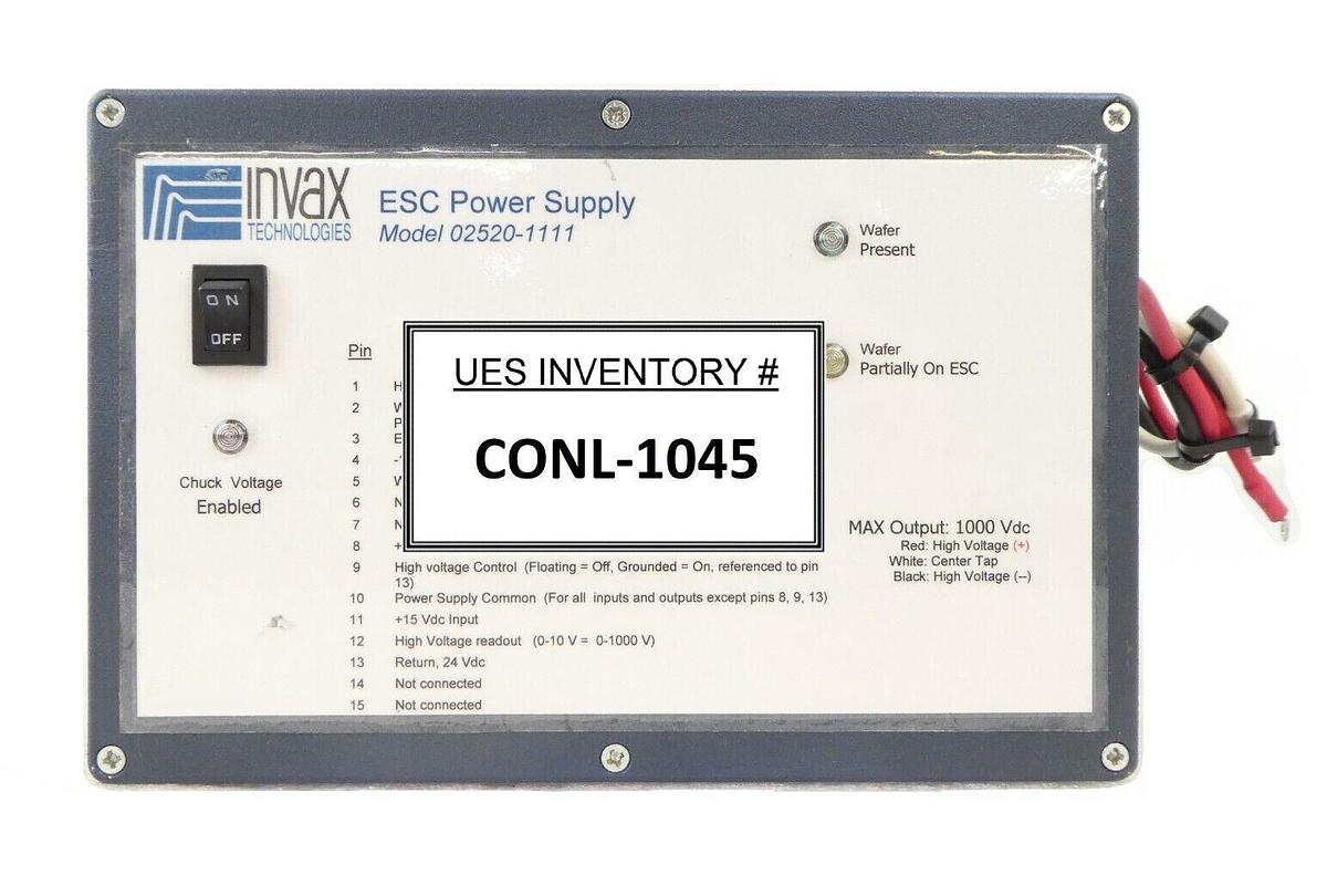 Used Invax Technologies 02520-1111 ESC Electrostatic Chuck Power Supply Working