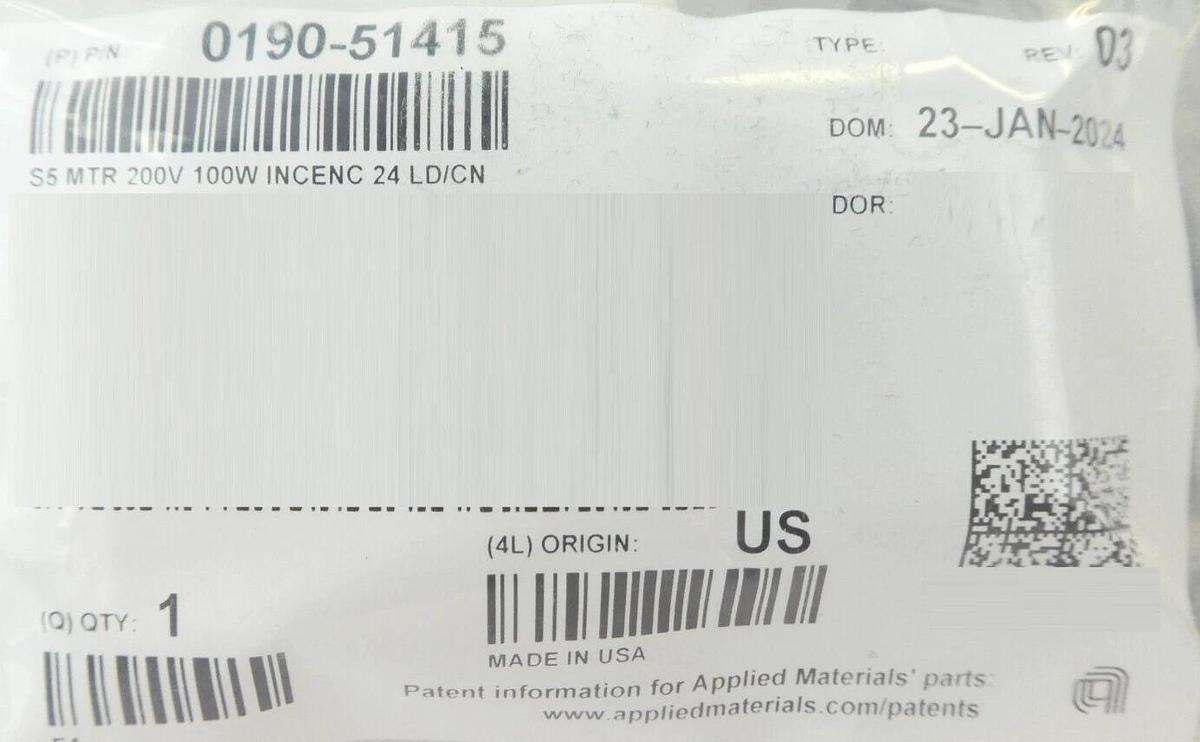 Yaskawa Electric SGMPS-01ACA-YA13 AC Servo Motor AMAT 0190-51415 New Surplus