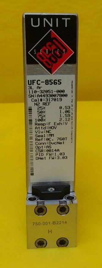Used Unit Instruments UFC-8565 Mass Flow Controller MFC 3L Ar 8560 Used Working