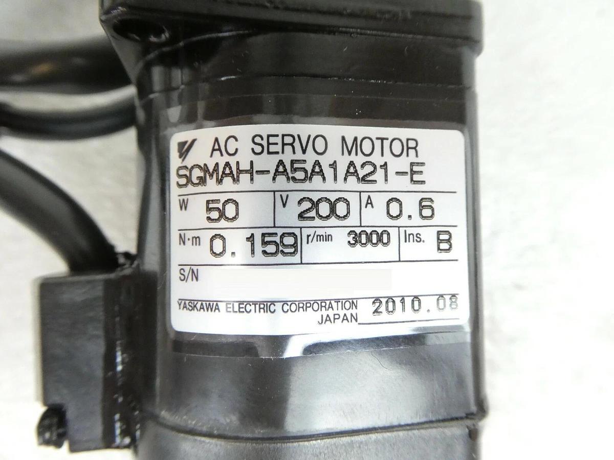 Used Yaskawa Electric SGMAH-A5A1A21-E AC Servo Motor Reseller Lot of 3 Working Spare