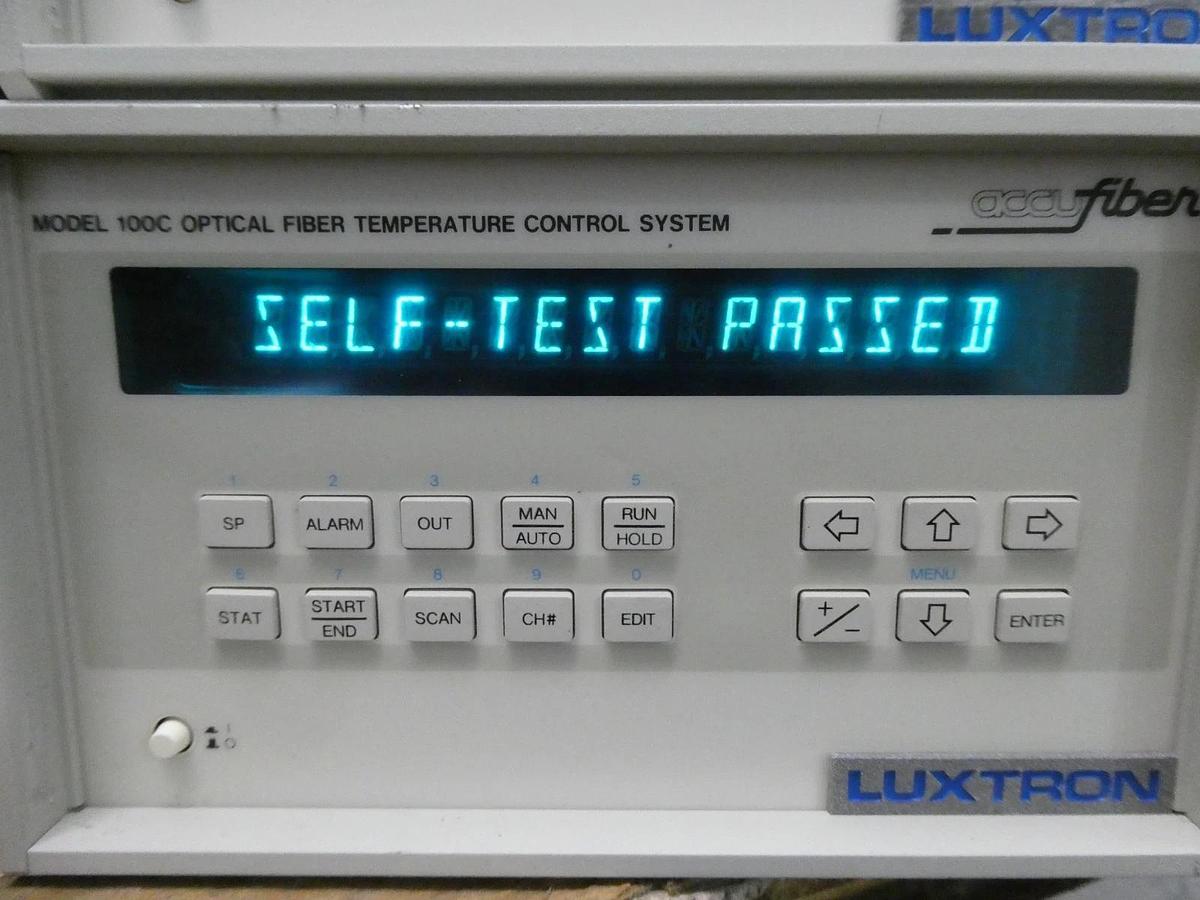 Used Luxtron M-100 Optical Fiber Temperature Controller 100C AMAT 0190-35236 Working