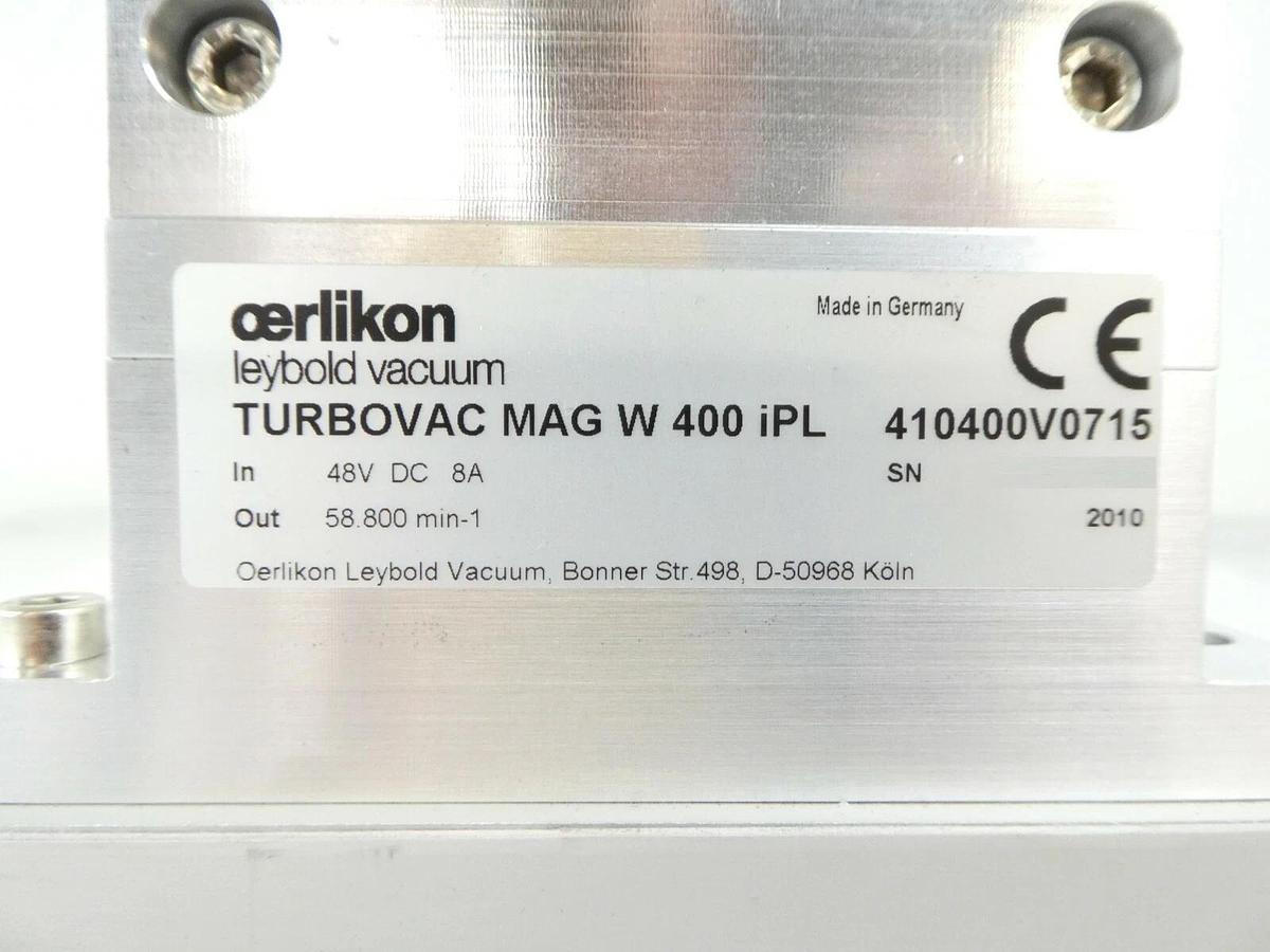 Used TURBOVAC MAG W 400 iPL Leybold 410400V0715 Turbomolecular Pump MAG.DRIVE iS