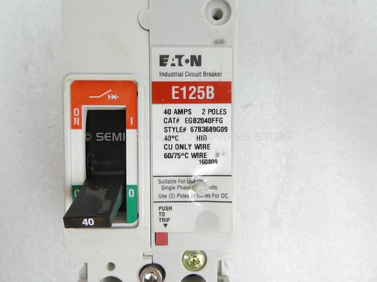 Used Eaton E125B Circuit Breaker Lot of 4 EGB2040FFG EGB3030FFG EGB3060FFG Working