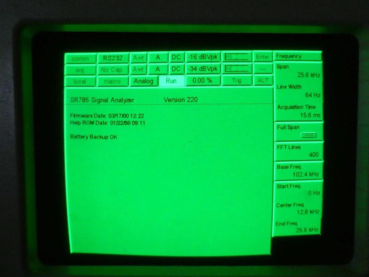 Used Stanford Research Systems SR785 Dual Channel Dynamic Signal Analyzer Surplus