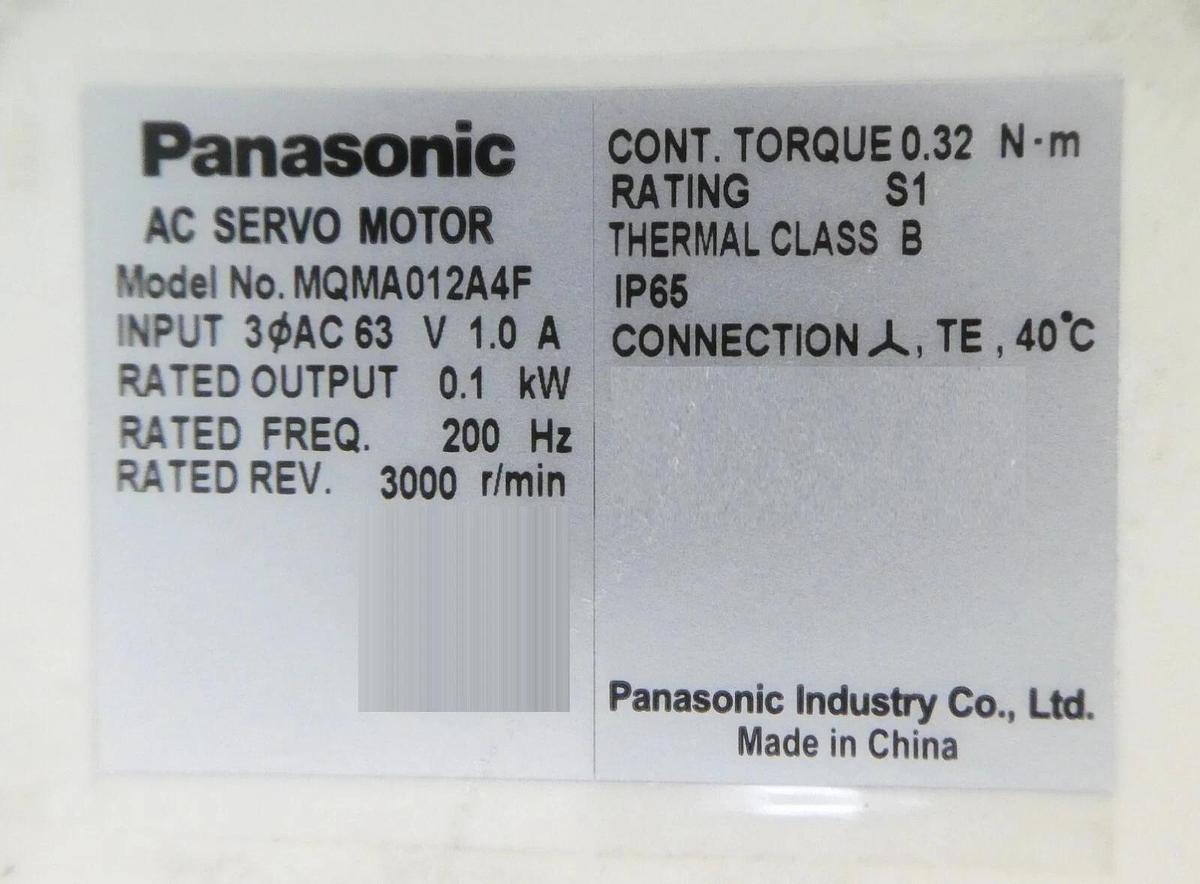 Used Panasonic MQMA012A4F AC Servo Motor Reseller Lot of 4 Working Surplus