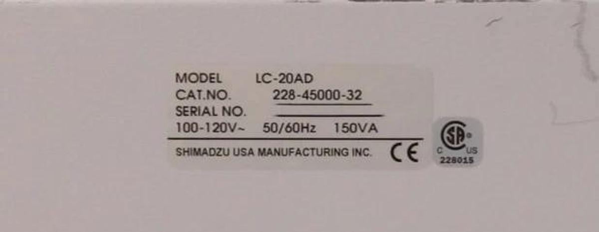 Used Shimadzu 228-45000-32 Liquid Chromatography LC-20AD Prominence Lot of 2 Untested