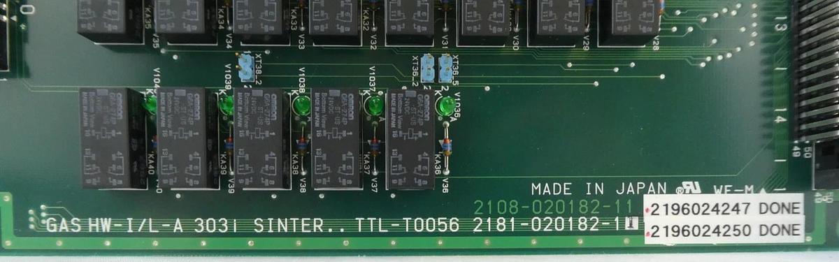 Used TEL 2180-020588-11 Gas HW-I/L-A 303i SINTER TTL-T0056 PCB 2181-020182-11 Working