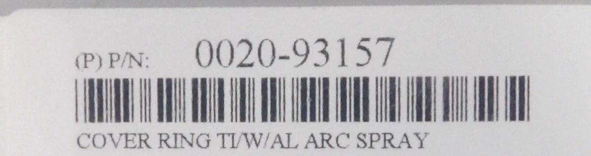 AMAT Applied Materials 0020-93157 Titanium Ti/W/Al Arc Spray Cover Ring New