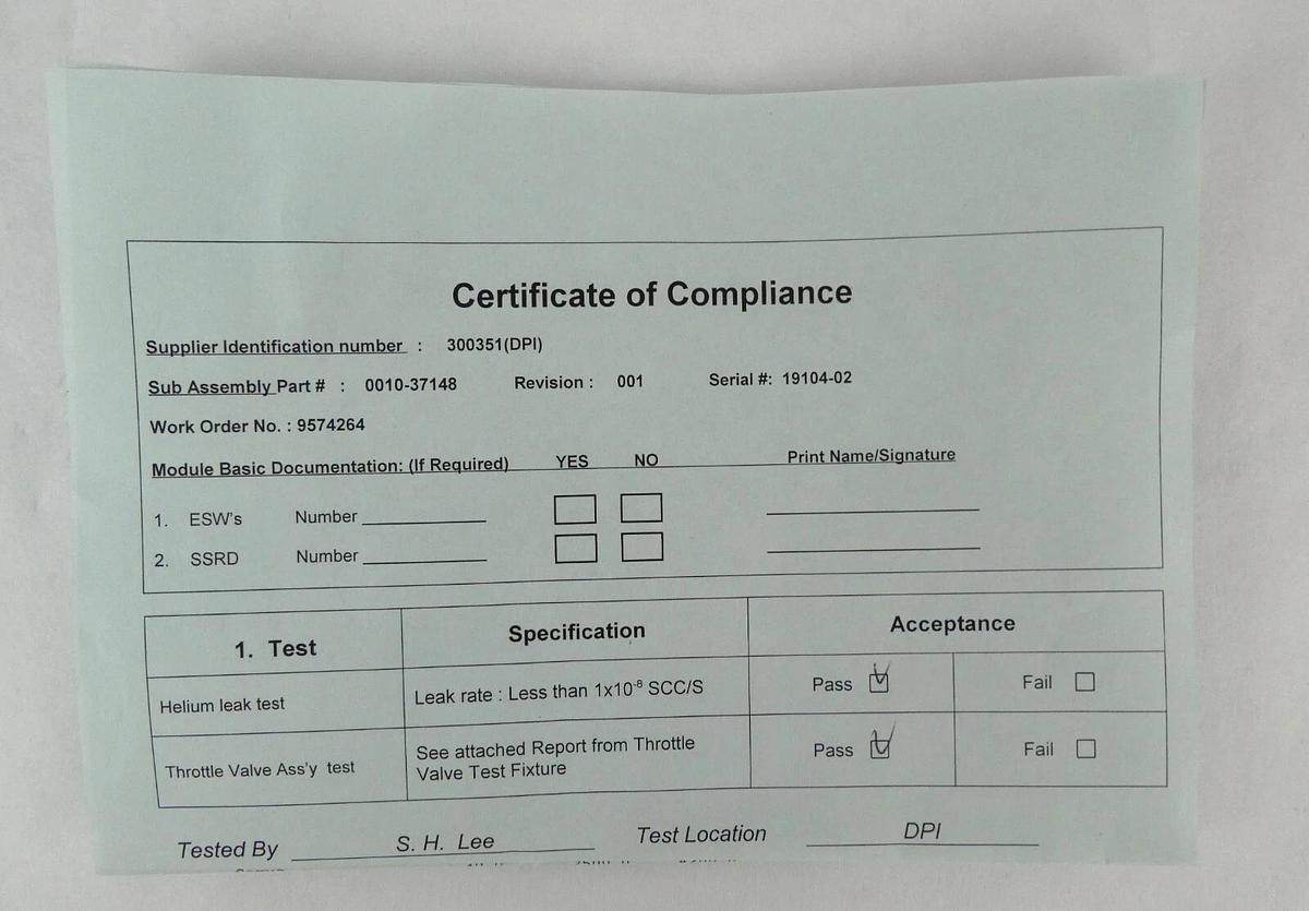 Used AMAT Applied Materials 0010-37148 Throttle Valve Assembly 0060-00964 Working