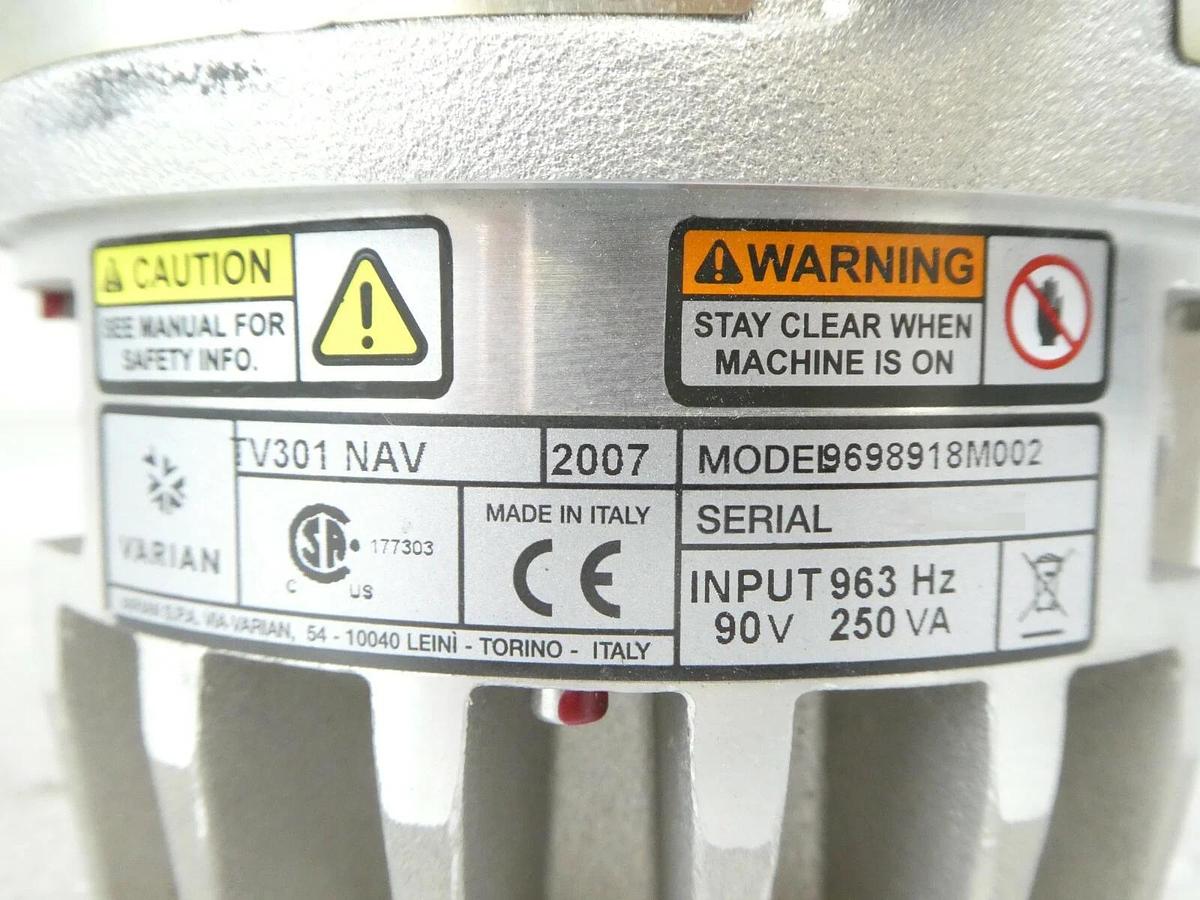 Used TV-301 NAV Navigator Varian 9698918M002 Spectrometer Turbo Pump Tested Working