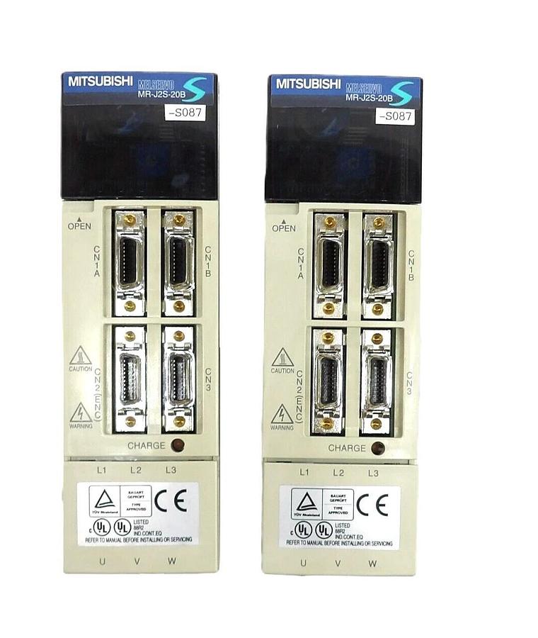 Used Mitsubishi Electric MR-J2S-20B-S087 AC Servo Driver MELSERVO Lot of 2 Working
