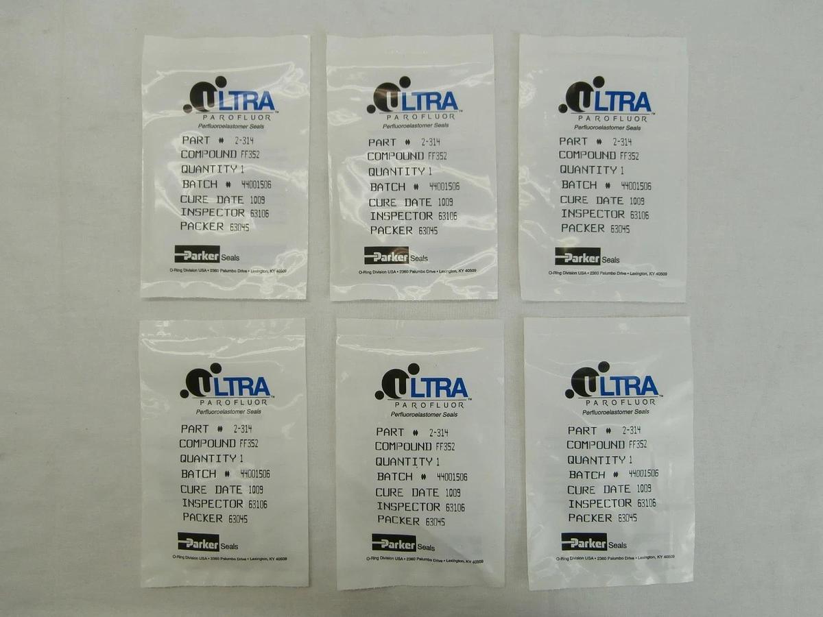 Parker Seals 2-314 O-Ring Ultra Parofluor Seal FF352 Reseller Lot of 6 New