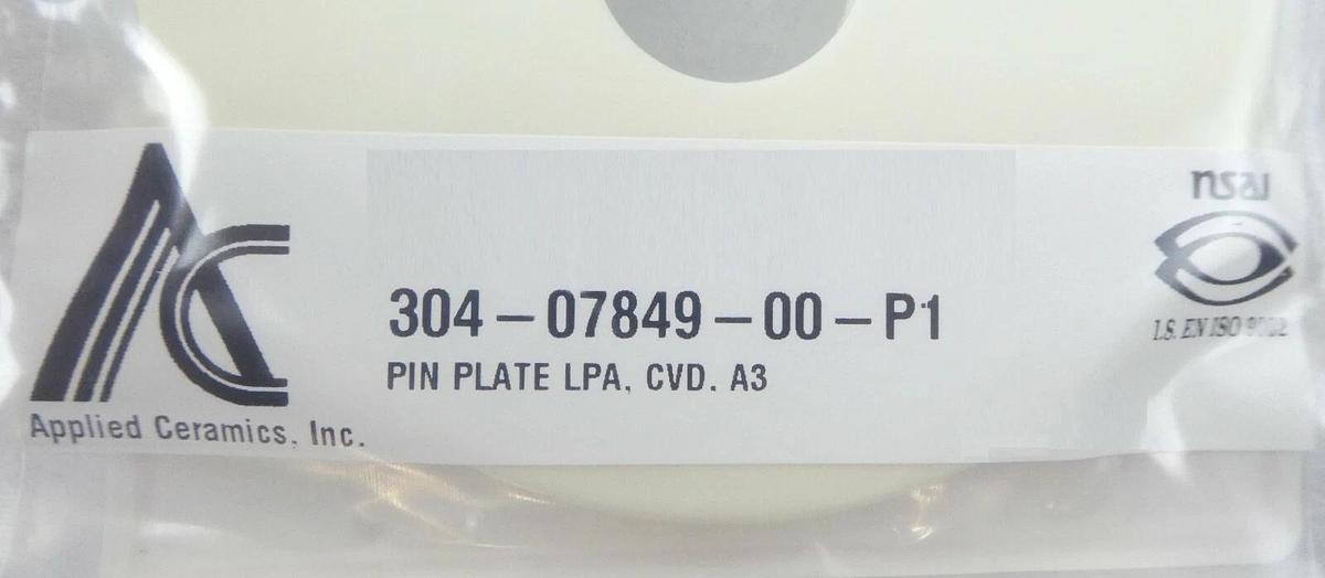 Mattson Technology 304-07849-00 A3 CVD Ceramic Pin Plate New Surplus