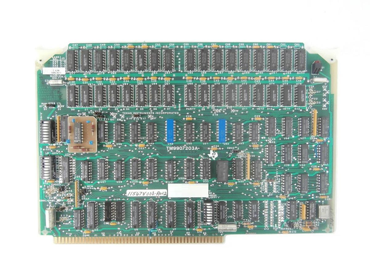 Used Texas Instruments 1600252-000 RAM Module PCB Card TM990/203A-6 Varian 115678001