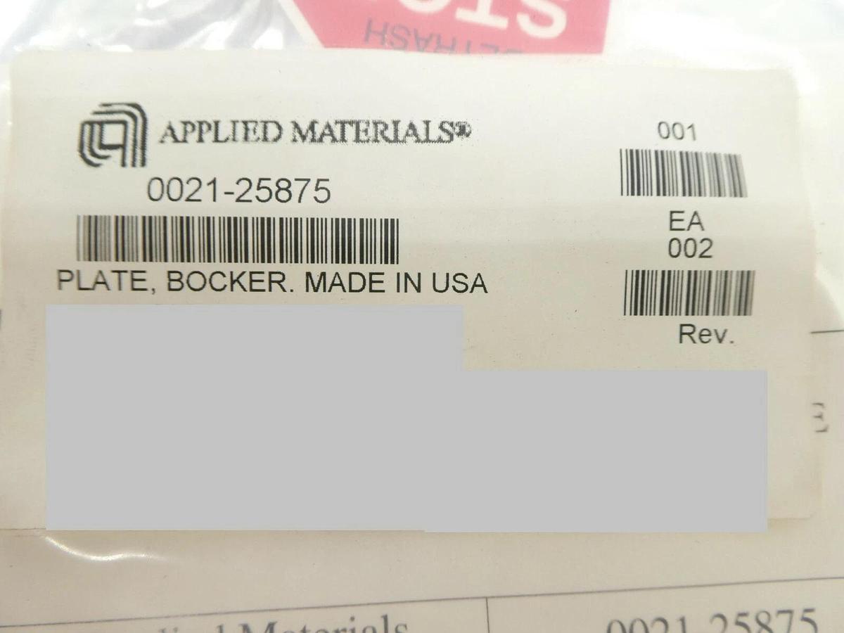AMAT Applied Materials 0021-25875 Bocker Plate New