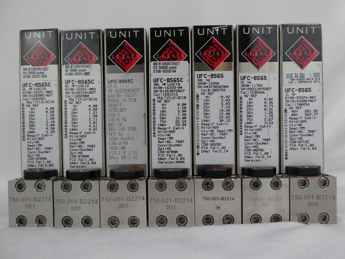 Used Celerity UFC-8565C Mass Flow Controller MFC He Reseller Lot of 7 Working*
