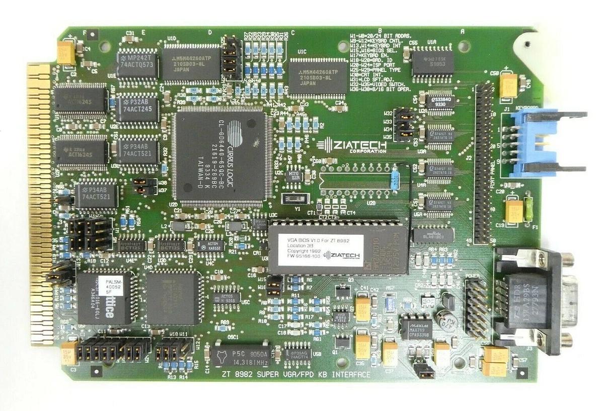 Used Ziatech ZT 8982 VGA/FPD Interface PCB Card Varian 350D Ion Implanter Working