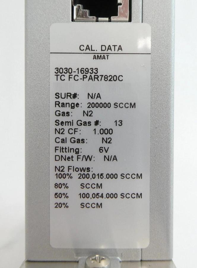 Refurbished Aera FC-PAR7820C Mass Flow Controller MFC N2 AMAT 3030-16933 Refurbished