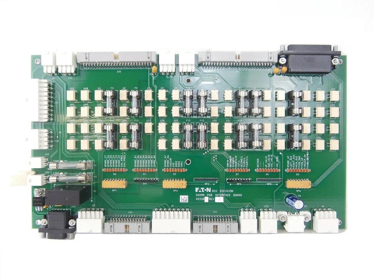 Used Eaton 453282 300mm PDB Interface Board PCB Rev. E Working Spare