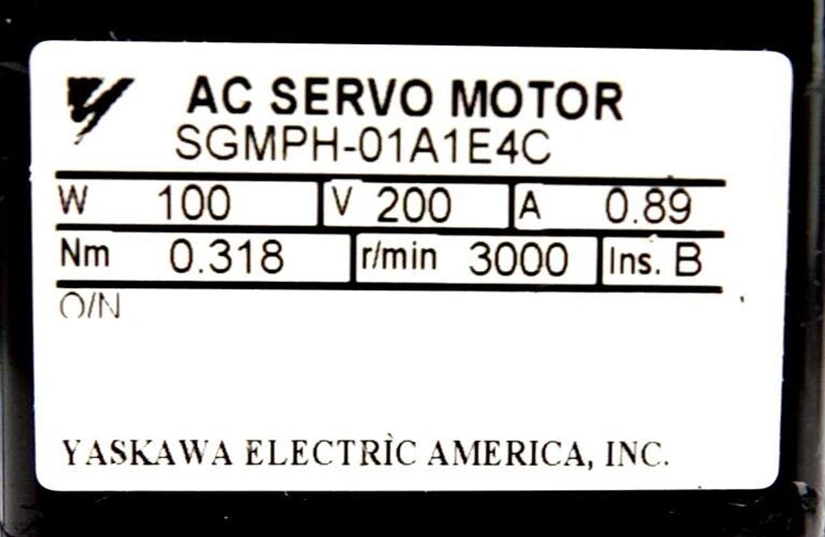 Refurbished Yaskawa Electric SGMPH-01A1E4C AC Servo Motor Sigma II OEM Refurbished