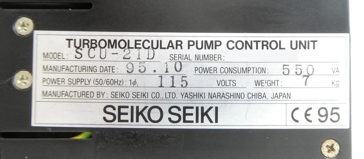 Used SCU Seiko Seiki SCU-21D Turbomolecular Pump Controller Turbo Untested Spare