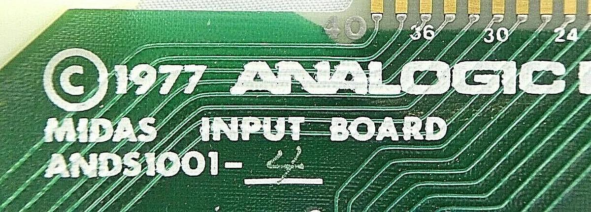 Used Analogic D4-8623 Midas Input Board PCB ANDS1001-4 Rev. 1 Varian F9092001 Working
